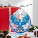 5 x Stained Glass Ornament, Christmas Ornament, Hanging Ornaments for Home Decor & Christmas Tree Ornaments Exquisite Holiday Decor, Xmas Gifts & Holiday Present - Phoenix