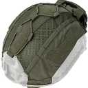 IDOGEAR Tactical Helmet Cover with Battery Rear Pouch for Fast Helmet Size M/ L & L/ XL Military Paintball Hunting Shooting Gear 500D Nylon (Ranger Green, Medium)