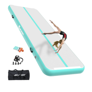 AKSPORT Inflatable Gymnatsics Mat Tumble Track 16 x 3 Ft Air Tumbling Mat with Air Pump for Home Use/Training/Cheerleading/Yoga