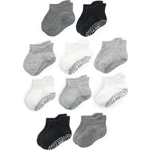 Fruit of the Loom Cotton Grip Socks for Baby and Toddler, 12-24 Months 