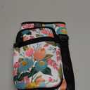 Nuovoware Water Bottle Carrier Bag,25oz/40oz/64oz Bottle Pouch Holder,Adjustable Shoulder Hand Strap 2 Pocket Sling Neoprene Sleeve Sports Accessories for Hiking Travelling Camping (Floral Pink)