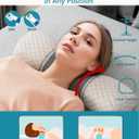 Buckwheat Cervical Pillow for Sleeping, Adjustable Roll Pillow for Neck Relief with Washable Pillowcase, Round Cylinder Bolster for Firm Support, 16x4 inch (Khaki)