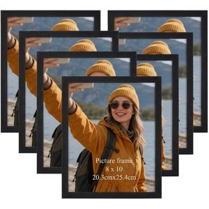 Giftgarden 8x10 Picture Frame Set of 7, Multi Photo Frames for Wall Decor or Tabletop Display, Black