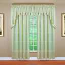 Today's Curtain, Silhouette Stripe Sheer Swag 38", Sage, 60" W x 38" L