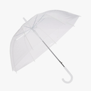 Amazon Basics Clear Umbrella for Rain, Round Bubble Umbrella for Wedding, With Wide Coverage (35" Canopy Diameter), Auto Open, Strong Fiberglass Frame, Steel Shaft, Spoke Protectors for Safety