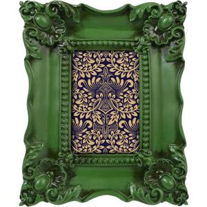 SIMON'S SHOP 4x6 Picture Frame for Wall and Tabletop, Vintage Photo Frames 4x6 wih Glass Cover, Rustic Green Photo Frame