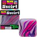 Schylling NeeDoh Nice Cube Swirl - Sensory Toy with a Super Solid Squish - Unique, Swirling Color Blend - Ages 3 and Up - Pink/White/Purple; One Cube Per Pack
