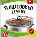 ECOOPTS Slow Cooker Liners Disposable Cooking Bags Large Size Pot Liners Fit 4QT to 8.5QT Suitable for Oval & Round Pot (10 BAGS)