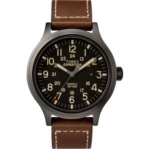 Timex Expedition Scout 40mm Mens Analog Watch | Luminous Hands | Durable Comfortable Adjustable Strap | 24 Hour Time | Rugged Outdoor Watch | 50M Water Resistance (Brown/Black)