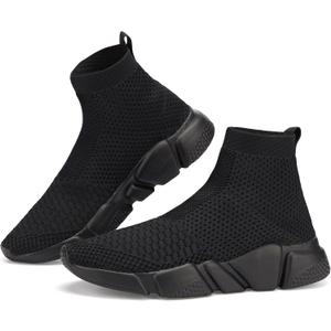Santiro Walking Shoes for Men Lightweight High Top Sneakers Breathable Knit Athletic Running Shoes Fashion Gym Sports Shoes
