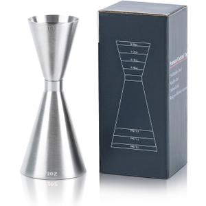 Lexenic oz/ml Dual Markings Jigger for Bartending, 304 Stainless Steel Heavy Duty Double Cocktail Jigger with 7 Measurements Inside, Japanese Jigger Bar Tool for Bartender Home Bar Party 1 Pack
