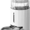 CZPET Automatic 4L/1Gal/135Oz Cat Water Dispenser with Stainless Steel Bowl, Gravity Waterer for Small Medium Dog Puppy Kitten (White)