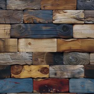 FLFK Wood Bricks Wallpaper Peel and Stick Wood Wall Paper Self Adhesive Removable Wallpaper for Bedroom Living Room Kitchen Office Apartment Decor 16"x128" (WB5510)