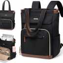 Convertible Daypack Laptop Backpack for Women Men Carry on Tote Backpack Bookbag for College Work Nurse Travel,16Inch,Black