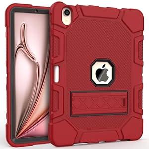 Rantice Case for iPad Air 11 Inch (M3/M2) 2025/2024, iPad Air 5th/4th Generation 10.9 Inch Case (2022/2020), Heavy Duty Shockproof Rugged Protective with Pencil Holder, Red