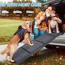 Folding Dog Ramp for Cars, 63"x17" Large Dog Ramp for SUV & Truck, Non-Slip Surface & Side Handle, Portable Pet Ramp