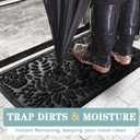 Bulijojo Front Door Mat Entrance,Durable Heavy Duty Welcome Mat,Thick Absorbent Natural Rubber Non Slip Mat,Sturdy Entryway Black Flower,23x35