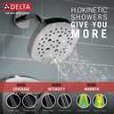 Delta H2Okinetic Matte Black 3-Setting Shower Slide Bar, Slide Bar Shower Head with HandHeld Spray, Detachable Shower Head with Hose, 1.75 GPM Flow Rate, Matte Black 51308-BL
