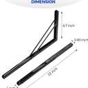 Ravinte 2 Pack 22 Inch Folding Shelf Brackets – Matte Black, Heavy Duty Collapsible Brackets for Tables and Benches – Space-Saving Design