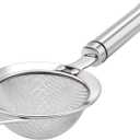 3.35inch 304 Stainless Steel Fine Mesh Strainers for Kitchen, Colander-Skimmer with Handle, Metal Sieve Sifters for Food, Rice, Oil, Noodles, Fruits, Vegetable, Tea Strainer (Silver)