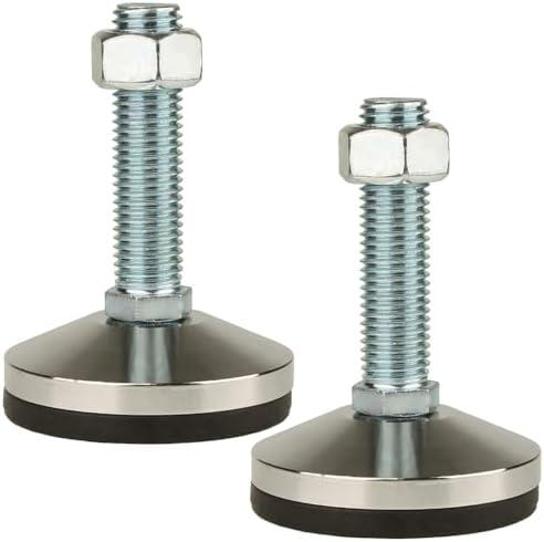 MUHOUZHINANG Heavy Duty Leveling Screw Leg,Leg Leveler 3.94" Dia Base,Adjustable Leveling feet M24 Thread, 4800 Lb Capacity,Capacity for Workbench, Machine, Cabinet, (D100xM24x100,2 Pcs,Black)