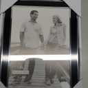 Malden International Designs Black Sleek With Silver Inside Border Picture Frame, 5x7, Black