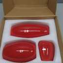 hjn Ceramic Vase Set of 3 Red Flower Vase for Home Decor, Modern Decorative Vase for Flowers Vases for Your Ideal Shelf Decor/Table/Living Room/Kitchen/Office-Red…