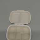 1Pack Travel Pill Organizer, 8 Compartments Portable Pill Case, Small Pill Box for Pocket Purse Portable Medicine Vitamin Container Beige