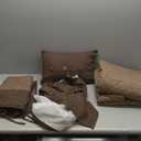 Madison Park Boone Cozy Comforter Set, Faux Suede, Deluxe Hotel Styling All Season Down Alternative Bedding Matching Shams, Decorative Pillow, Queen (90 in x 90 in), Rustic Brown 7 Piece