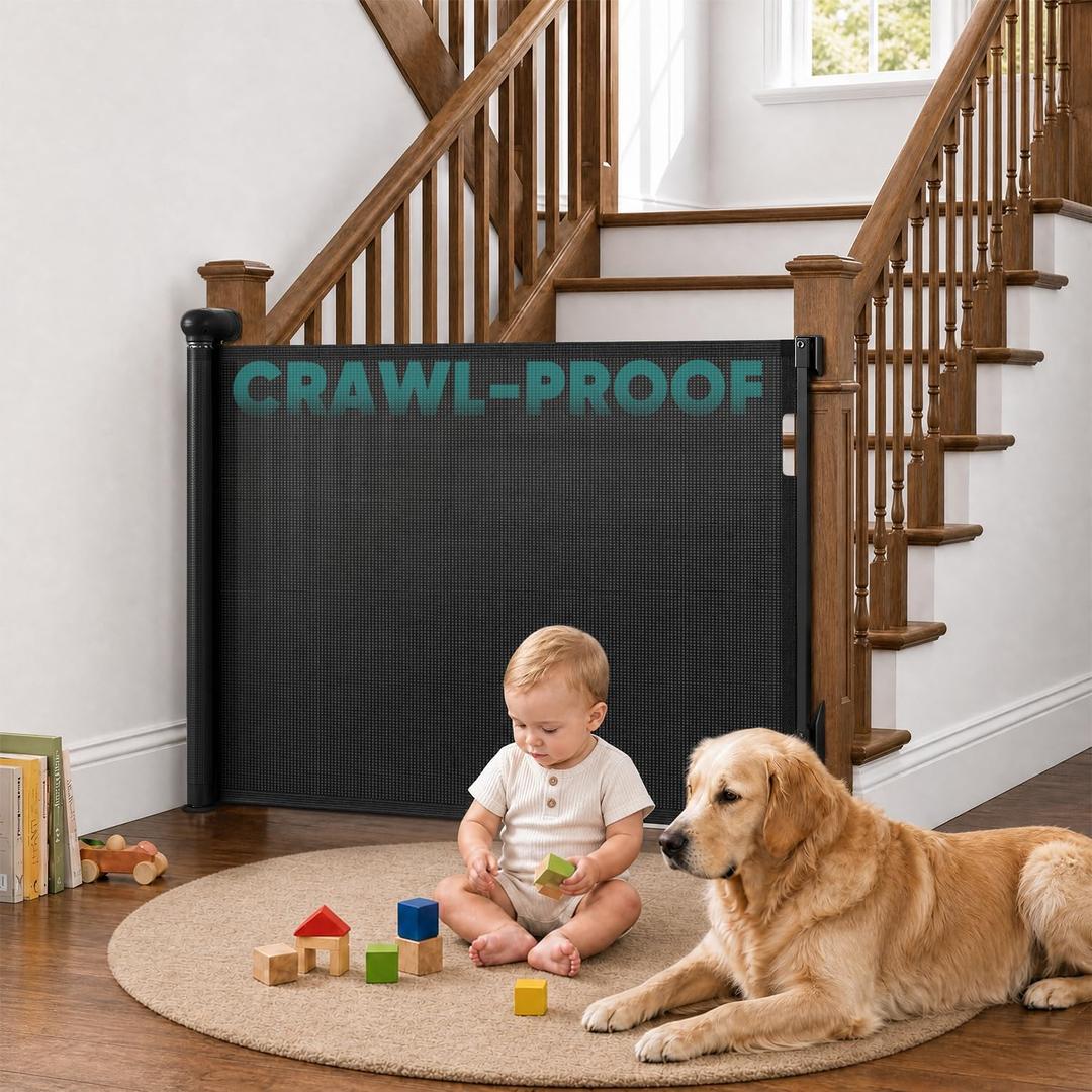 Sekey Retractable Baby Gates for Stairs, 34" Tall Expands to 55" Wide