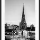 Hoikwo 22x28 Black Plastic Frame with Plastic Cover, Display Pictures 18x24 with Mat or 22x28 Without Mat, 1 Pack 22 by 28 Frame for Wall Hanging