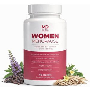 4 x Women’s Menopause Support Supplement with Vitamin B6 B12 Dong Quai Chasteberry Turmeric 60 Capsules