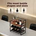 Wine Rack, Sturdy and Durable Countertop Wine Rack with Smooth Wood & Matte Black Iron, Multi-Purpose Wine Holder for Cabinet, Bar, Dining Room, Home Decor and Party Display, 16 inches x 9.5 inches x 15.8 inches