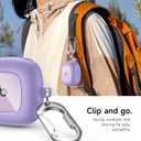 SURITCH for Beats Fit Pro Case Cover Protector, Shock-Absorbing Protective TPU Shell for Beats Fit Pro Charging Case 2021 Earbuds Secure Locking System with Anti-Lost Keychain, Stone Purple