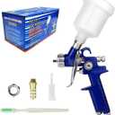 Tosucs HVLP Spray Gun with 1.0mm Tip Air Spray Gun for Car Spraying Gravity Feed Paint Gun for Car Prime,Furniture Surface Spraying,Wall Painting Include 125ml Capacity Cup