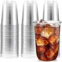 Ziliny 100 Pcs Plastic Stemless Wine Glasses Disposable Plastic Wine Glasses for Parties Weddings Birthdays Cocktail(Clear,16oz)