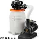 VEVOR 10 in Sand Filter Pump for Above Ground Pool, 0.33 HP 3000 GPH, Swimming Pool Sand Filter Pump with Pre-Assembled Core & Leak-Resistant Design, 6-Way Valve, High-Efficiency Filtration for Pools (White)