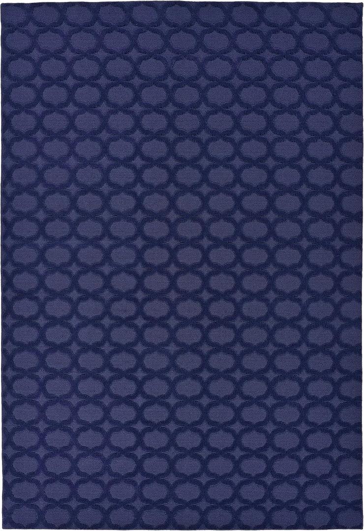 Garland Rug Garden Trellis 7 ft. x 10 ft. Indoor/Outdoor Area Rug Outdoor Waterproof Rug for Patio, Camping Rugs, RV, Porch, Deck, Camper, Balcony, Backyard for High-Traffic Areas, Navy Blue