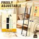 Adjustable 52-64 Inch RV Bunk Ladder, 350 LBS Capacity – Camper Bunk Ladder with Non-Slip Rubber Steps & Metal Hooks, Bunk Bed Ladder for RV, Camper, Dormitory & Kids Rooms