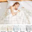 Latepis Luxury Faux Fur Throw Blanket Fuzzy for Couch Soft Thick Blanket for Bed Sofa Cute Plush Fuzzy Warm Blanket for All Seasons Ideal Gifts Luxury Throw Blanket Beige 50x60 Inch, 860gsm