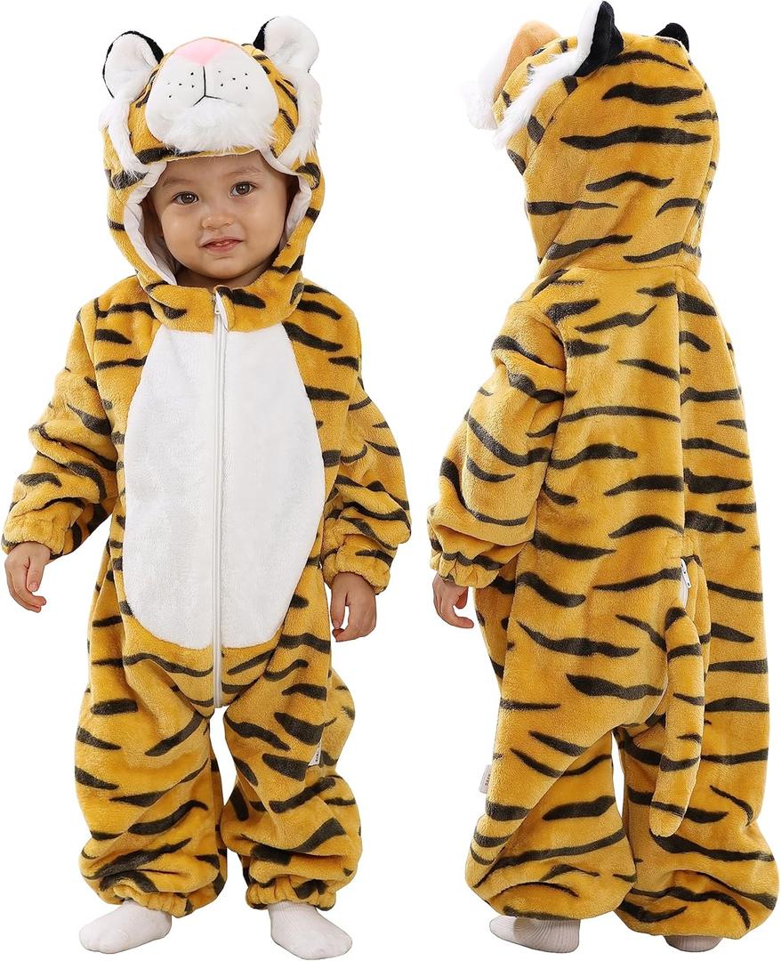 Tonwhar Toddler Infant Tiger Animal Fancy Dress Costume (100（Height:31"-35"/ Ages 18-24 Months）, Tiger) 