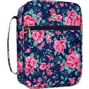 G-LEAF Bible Cover Case/Book Cover, Bible Case for Women Girls, Bible Cover Bags Floral Pattern With Handle Fits for Standard Size Bible, 9.5x6.7x2.5 In