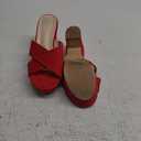 Women's Platform Sandals Wedges Heels Sandals Open Toe Slip On Platform Heels Mules Dressy Pumps (9, Red)