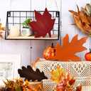 Qunclay 3 Pcs Fall Thanksgiving Decor Maple Leaves Wood Sign Autumn Leaves Wooden Table Centerpieces Fall Tiered Tray Decor Decorations for Thanksgiving Home Table Desk