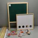 Tiny Land Easel for Kids, Double-Sided Magnetic Easel, Adjustable Wooden Kids Art Easel with Paper Roll, Learning-Toy for 3,4,5,6,7,8 Years Old Boy & Girls