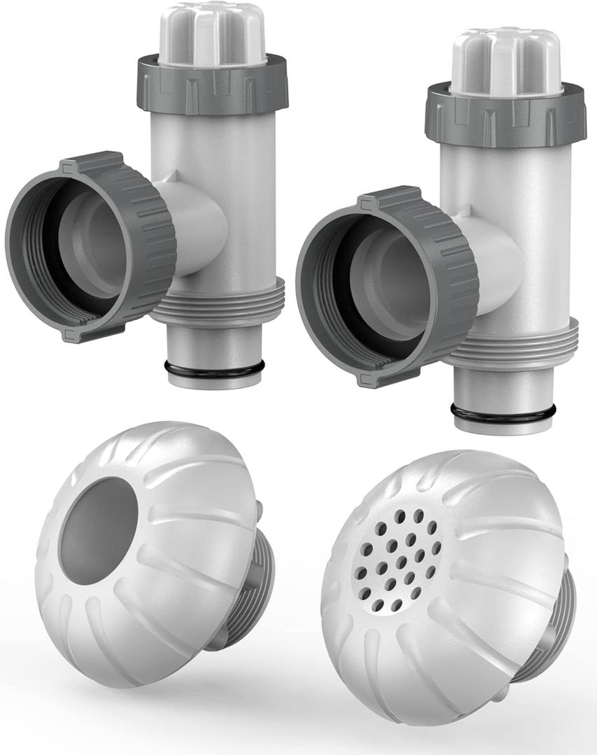 POOLHACKER Above Ground Pool Parts, Pool Accessories and Parts Includes Plunger Valve, Pool Inlet Nozzlet and Outlet Strainer Part Set, Above Ground Swimming Pool Plunger Valves Replacement Part