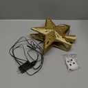 DG-Direct Christmas Tree Topper Lighted Star with 6 Projected Patterns,3D Hollow Sparkling Star Christmas Tree Topper with Rotating Magic Projector for Christmas Tree Ornament (Glitter Gold 6)