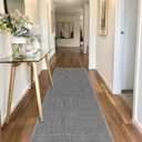 GOYLSER 12ft Hallway Runner Rugs Non Skid Washable, Absorbent Jute Kitchen Sink Rug Floor Runner Non Skid, Grey Long Laundry Room Rug Runner Mat