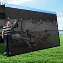 RV Awning Sun Shade Screen with Zipper, Upgrade 600D Oxford Top + 8.11oz Denser Mesh Bottom, 95% UV Protection, Easy Install Sunscreen Shade Complete Kits for Trailer Awning 9' x 19'3''