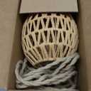 Hanging Lamps Rattan Pendant Light Hanging Lights 16.4ft Plug in Cord Pendant Light Fixture Plug Into Wall Outlet Pendant Lighting with On Off Switch for Bedroom Living (Egg Shade)